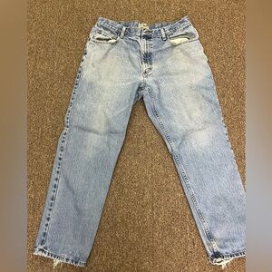 LL Bean Jeans Mens 35x29 Natural Fit Denim Straight Leg Cotton Distressed 104731